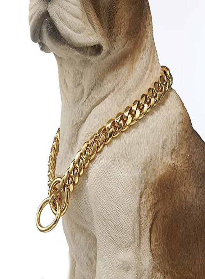D&C PAWS Dog Collar Chain/Brass Golden Chrome Plated 4mm Dog Collar for Large & Medium Size Dogs Length of Choke Chain 4mm/24 Inch.(Golden) - Image 2